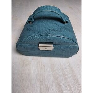 Tuscan Designs Small Travel Jewelry Box Case w/ Removable Compartment Turquoise